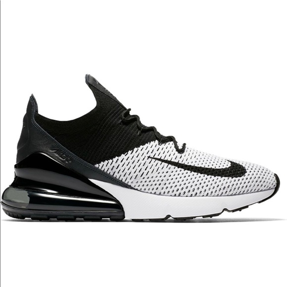 nike air max 270 flyknit white black
